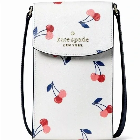 Cherry Print White Crossbody Bag - Picture 3 of 4